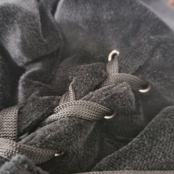 La Femme en Noir Sleepy Hollow Dress Black Wiggle Velour Bodycon Puff Sleeve XS - Picture 14 of 15